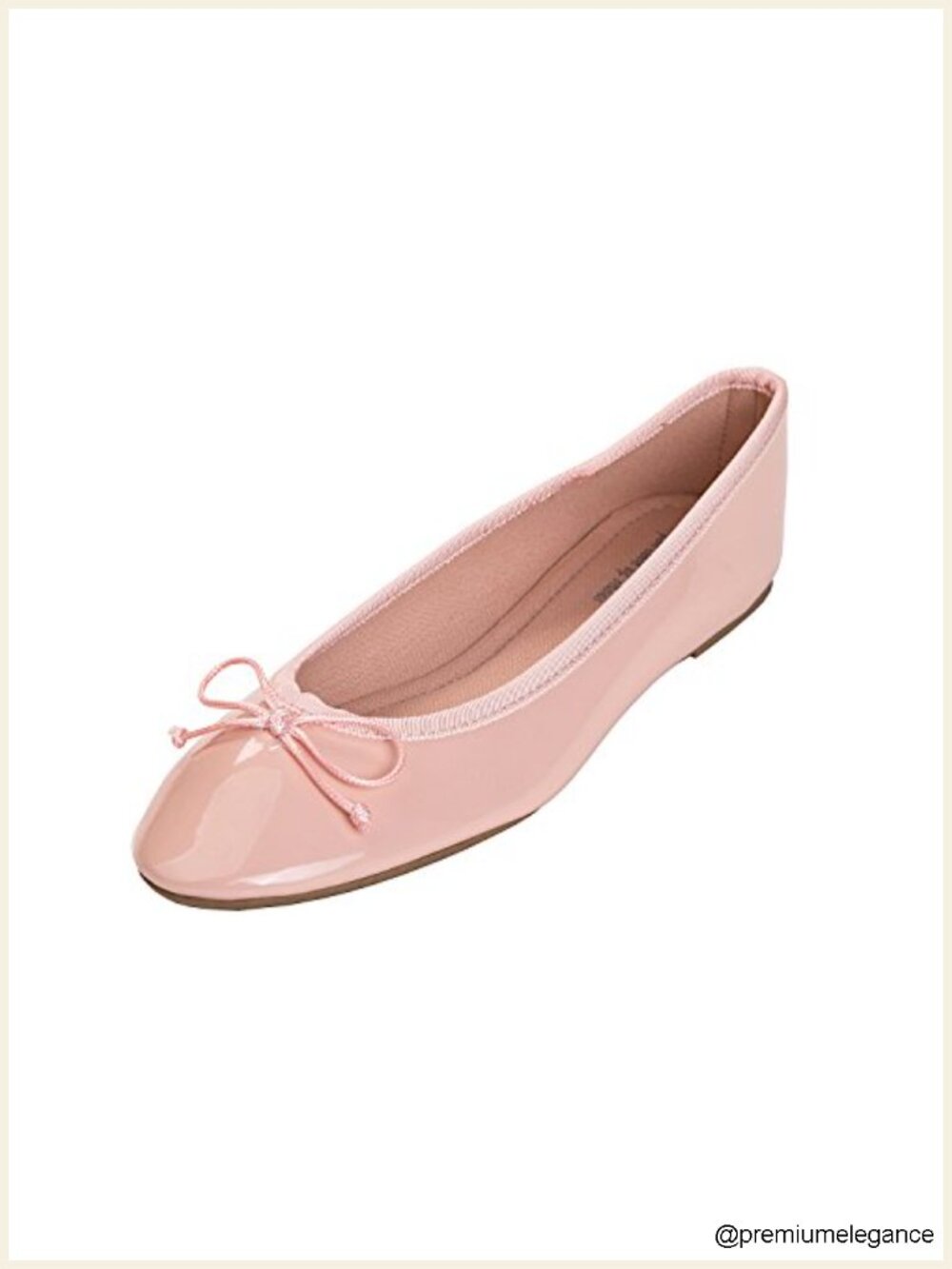 Memory Foam Cushion Insock Patent Ballet Flat Round Toe Slip On